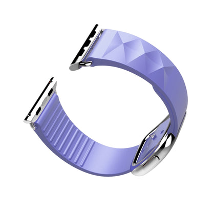 Modern Style Silicone Watch Band For Apple Watch Ultra 49mm&Watch Ultra 2 49mm / Series 9&8&7 45mm / SE 3&SE 2&6&SE&5&4 44mm / 3&2&1 42mm, Style:Silver Buckle(Purple) by bashfashion