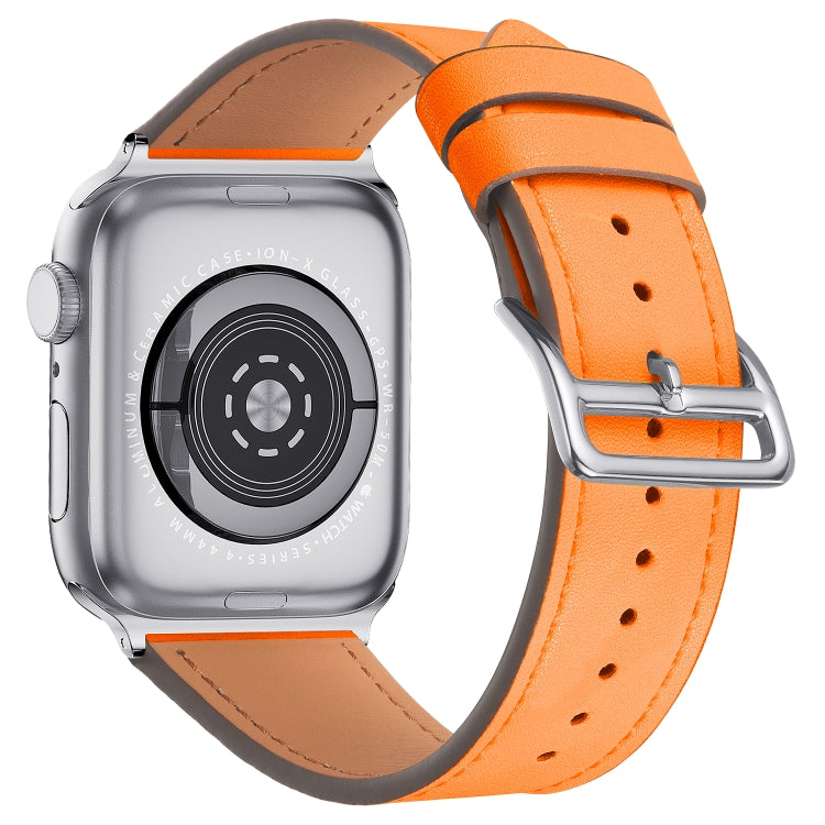 Small Waist Leather Watch Band For Apple Watch Series 9&8&7 41mm / SE 3&SE 2&6&SE&5&4 40mm / 3&2&1 38mm(Orange) by bashfashion