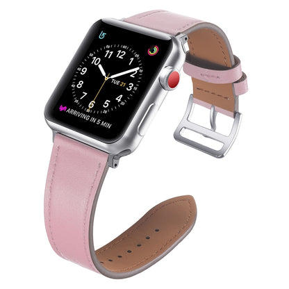Small Waist Leather Watch Band For Apple Watch Series 9&8&7 41mm / SE 3&SE 2&6&SE&5&4 40mm / 3&2&1 38mm(Pink) by bashfashion