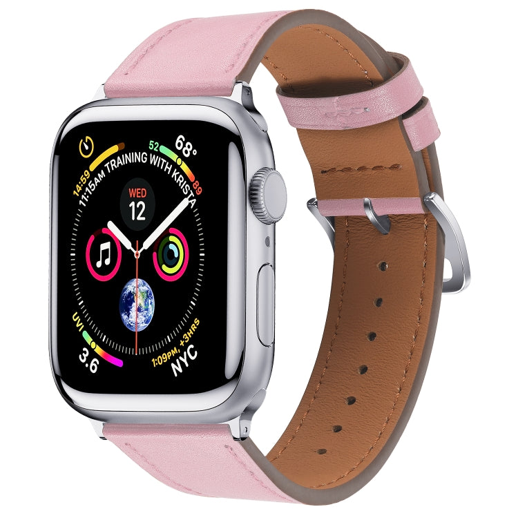 Small Waist Leather Watch Band For Apple Watch Series 9&8&7 41mm / SE 3&SE 2&6&SE&5&4 40mm / 3&2&1 38mm(Pink) by bashfashion