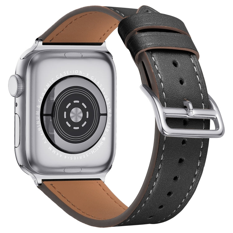 Small Waist Leather Watch Band For Apple Watch Series 9&8&7 41mm / SE 3&SE 2&6&SE&5&4 40mm / 3&2&1 38mm(Black) by bashfashion