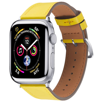 Small Waist Leather Watch Band For Apple Watch Series 9&8&7 41mm / SE 3&SE 2&6&SE&5&4 40mm / 3&2&1 38mm(Yellow) by bashfashion