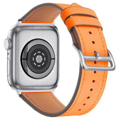 Small Waist Leather Watch Band For Apple Watch Ultra 49mm&Watch Ultra 2 49mm / Series 9&8&7 45mm / SE 3&SE 2&6&SE&5&4 44mm / 3&2&1 42mm(Orange) by bashfashion