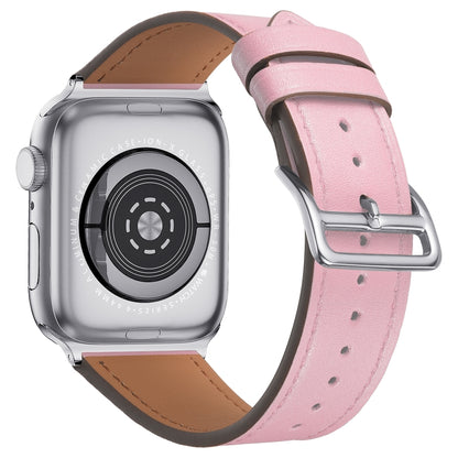 Small Waist Leather Watch Band For Apple Watch Ultra 49mm&Watch Ultra 2 49mm / Series 9&8&7 45mm / SE 3&SE 2&6&SE&5&4 44mm / 3&2&1 42mm(Pink) by bashfashion