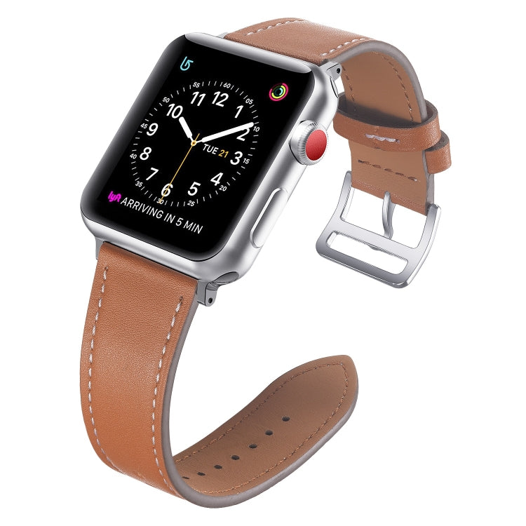 Small Waist Leather Watch Band For Apple Watch Ultra 49mm&Watch Ultra 2 49mm / Series 9&8&7 45mm / SE 3&SE 2&6&SE&5&4 44mm / 3&2&1 42mm(Brown) by bashfashion
