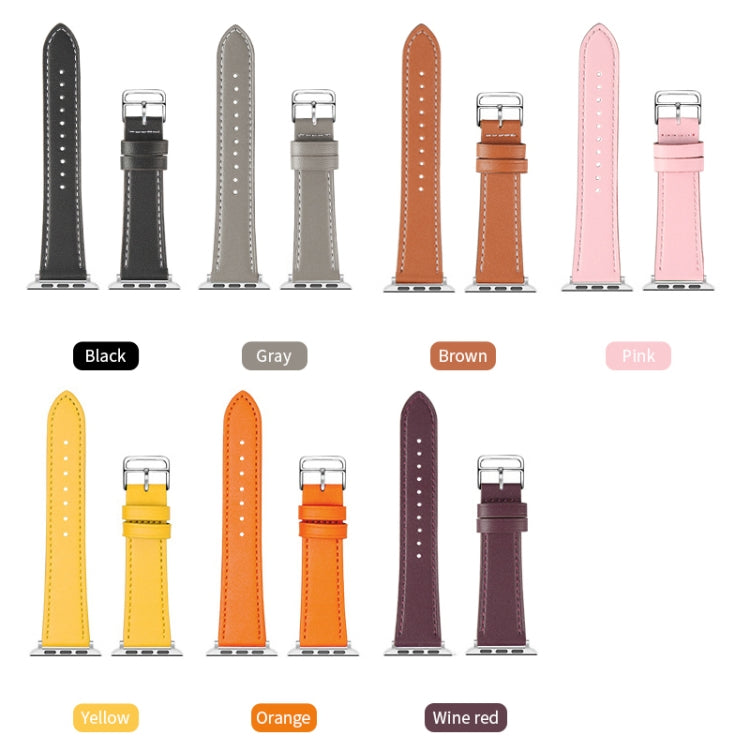 Small Waist Leather Watch Band For Apple Watch Ultra 49mm&Watch Ultra 2 49mm / Series 9&8&7 45mm / SE 3&SE 2&6&SE&5&4 44mm / 3&2&1 42mm(Orange) by bashfashion