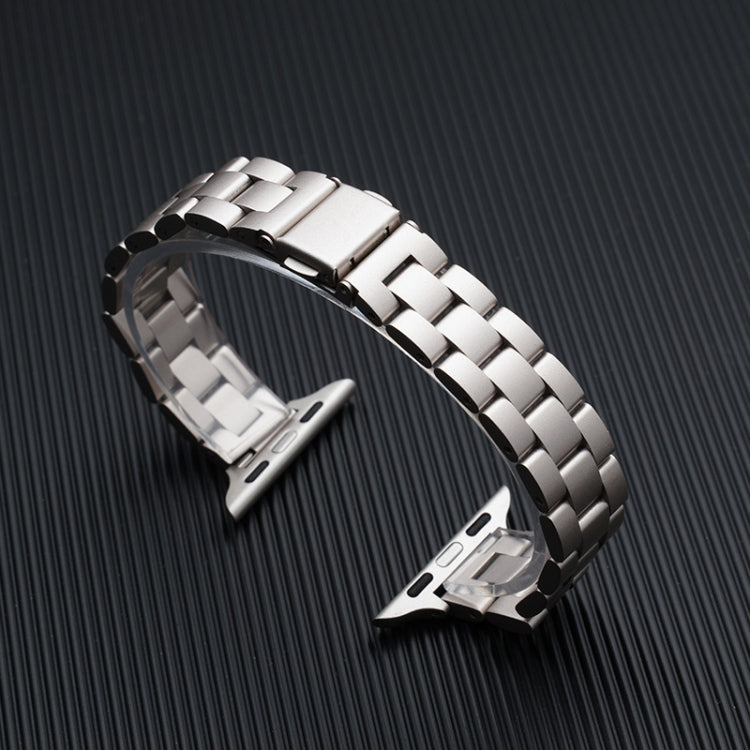 Three-beads Steel Watch Band For Apple Watch Series 9&8&7 41mm / SE 3&SE 2&6&SE&5&4 40mm / 3&2&1 38mm (Starlight) by bashfashion