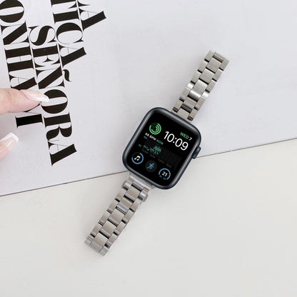 Three-beads Steel Watch Band For Apple Watch Series 9&8&7 41mm / SE 3&SE 2&6&SE&5&4 40mm / 3&2&1 38mm (Pink) by bashfashion