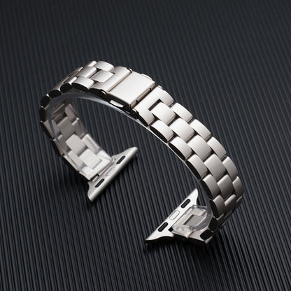 Three-beads Steel Watch Band For Apple Watch Ultra 49mm&Watch Ultra 2 49mm / Series 9&8&7 45mm / SE 3&SE 2&6&SE&5&4 44mm / 3&2&1 42mm (Starlight) by bashfashion