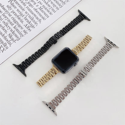 Seven-beads Steel Watch Band For Apple Watch Ultra 49mm&Watch Ultra 2 49mm / Series 9&8&7 45mm / SE 3&SE 2&6&SE&5&4 44mm / 3&2&1 42mm(Black) by bashfashion