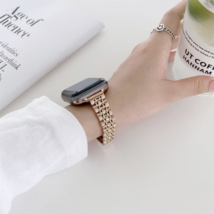 Seven-beads Steel Watch Band For Apple Watch Ultra 49mm&Watch Ultra 2 49mm / Series 9&8&7 45mm / SE 3&SE 2&6&SE&5&4 44mm / 3&2&1 42mm (Starlight) by bashfashion