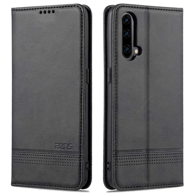 For OnePlus Nord CE 5G AZNS Magnetic Calf Texture Horizontal Flip Leather Case with Card Slots & Holder & Wallet(Black) by AZNS