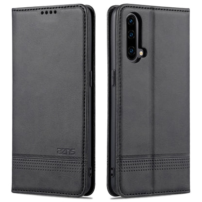 For OnePlus Nord CE 5G AZNS Magnetic Calf Texture Horizontal Flip Leather Case with Card Slots & Holder & Wallet(Black) by AZNS