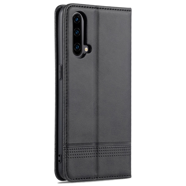 For OnePlus Nord CE 5G AZNS Magnetic Calf Texture Horizontal Flip Leather Case with Card Slots & Holder & Wallet(Black) by AZNS
