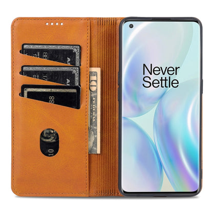 For OnePlus Nord CE 5G AZNS Magnetic Calf Texture Horizontal Flip Leather Case with Card Slots & Holder & Wallet(Black) by AZNS