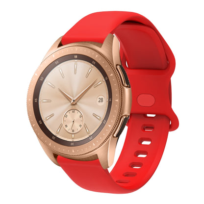 20mm For Garmin Venu / Samsung Galaxy Watch Active 2 Universal Inner Back Buckle Perforation Silicone Watch Band(Red) by bashfashion