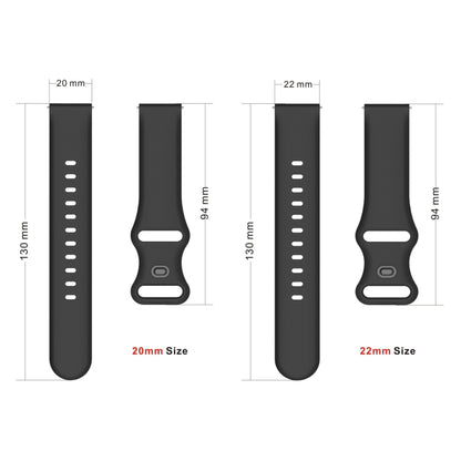 20mm For Garmin Venu / Samsung Galaxy Watch Active 2 Universal Inner Back Buckle Perforation Silicone Watch Band(Red) by bashfashion