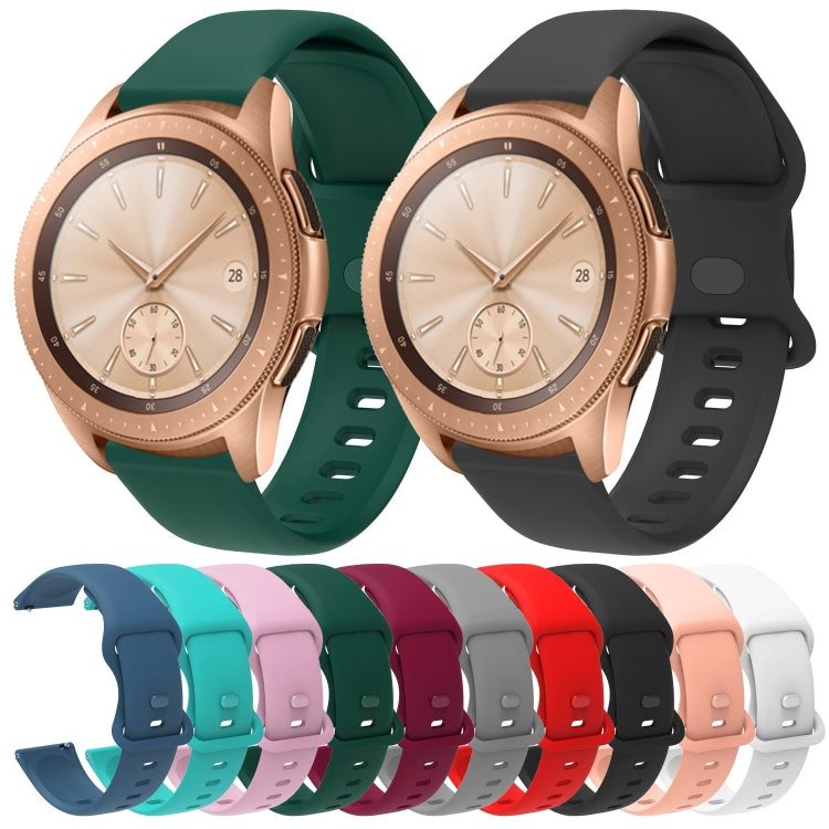 20mm For Garmin Venu / Samsung Galaxy Watch Active 2 Universal Inner Back Buckle Perforation Silicone Watch Band(Red) by bashfashion