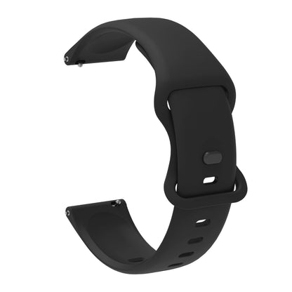 22mm For Apex 46mm / Apex Pro / Ticwatch Pro 3 Universal Inner Back Buckle Perforation Silicone Watch Band(Black) by bashfashion