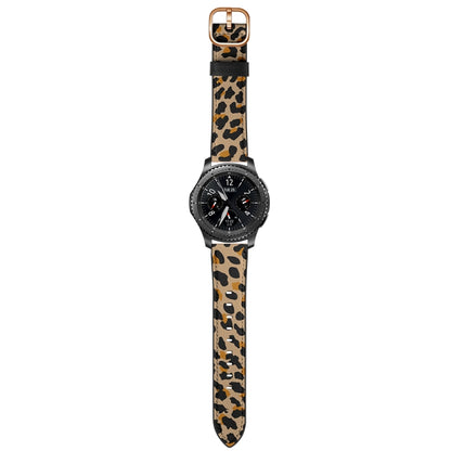22mm For Samsung Galaxy Watch 46mm / Huawei Watch 3 / 3 Pro Universal Printed Leather Watch Band(Yellow Leopard) by bashfashion