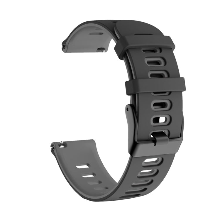 22mm For Garmin Vivoactive 4 / Venu 2 Universal Two-color Silicone Watch Band(Black Grey) by bashfashion