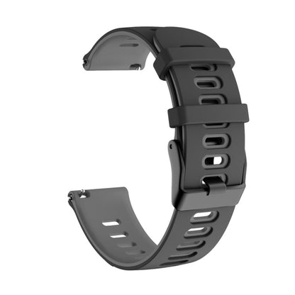 22mm For Garmin Vivoactive 4 / Venu 2 Universal Two-color Silicone Watch Band(Black Grey) by bashfashion