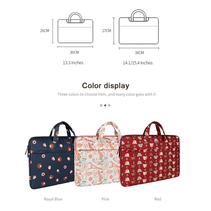 ST01DZ Lightweight Canvas Printed Laptop Bag, Size:13.3 inch(Flower Pink) by bashfashion