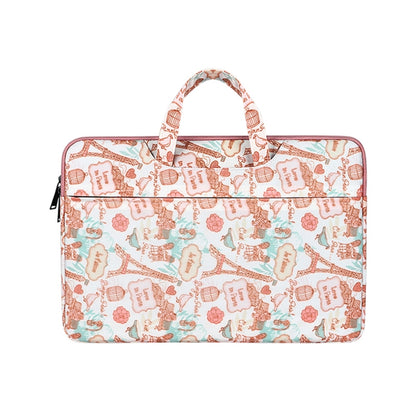 ST01DZ Lightweight Canvas Printed Laptop Bag, Size:14.1-15.4 inch(Flower Pink) by bashfashion
