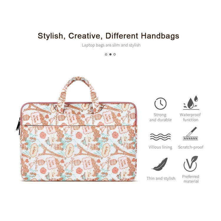 ST01DZ Lightweight Canvas Printed Laptop Bag, Size:14.1-15.4 inch(Flower Pink) by bashfashion