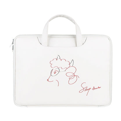 ST01KT Lightweight PU Printed Laptop Bag, Size:13.3 inch(Sheep Head) by bashfashion