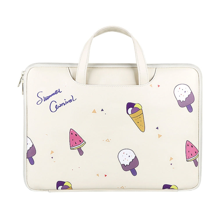 ST01KT Lightweight PU Printed Laptop Bag, Size:14.1-15.4 inch(Ice Cream) by bashfashion