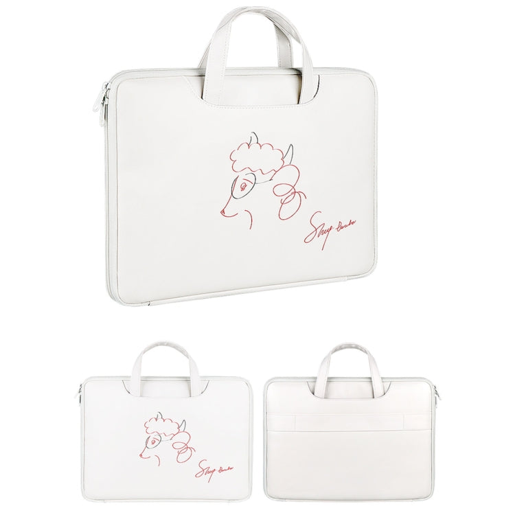 ST01KT Lightweight PU Printed Laptop Bag, Size:14.1-15.4 inch(Sheep Head) by bashfashion