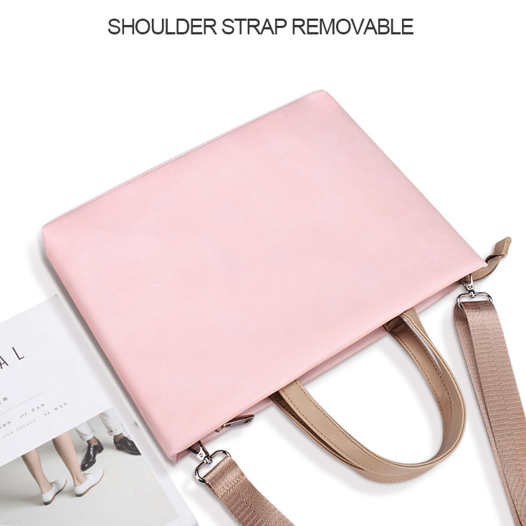 ST05SDZ Lightweight Notebook Laptop Bag with Detachable Shoulder Strap, Size:13.3 inch(Pink) by bashfashion