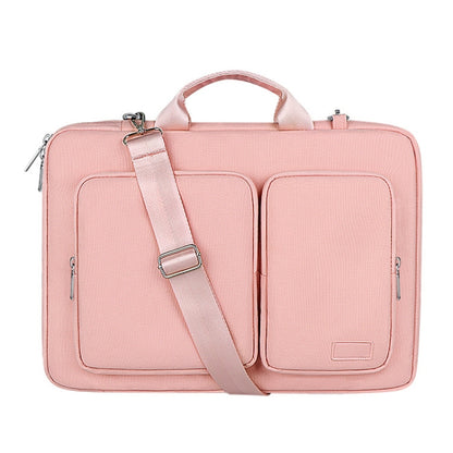 ST11 Polyester Thickened Laptop Bag with Detachable Shoulder Strap, Size:15.6 inch(Pink) by bashfashion