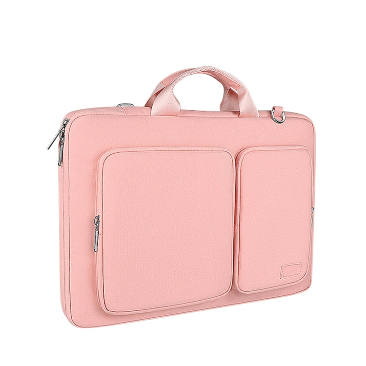 ST11 Polyester Thickened Laptop Bag with Detachable Shoulder Strap, Size:15.6 inch(Pink) by bashfashion