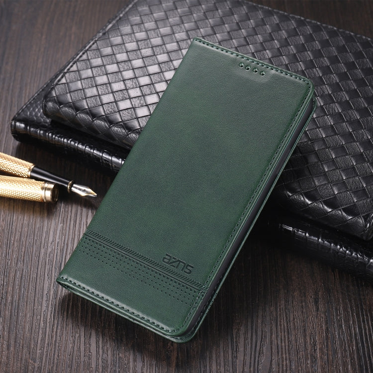 For Huawei P50 AZNS Magnetic Calf Texture Horizontal Flip Leather Case with Card Slots & Holder & Wallet(Dark Green) by AZNS
