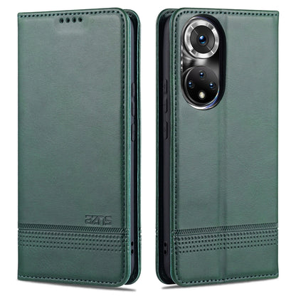 For Honor 50 Pro AZNS Magnetic Calf Texture Horizontal Flip Leather Case with Card Slots & Holder & Wallet(Dark Green) by AZNS