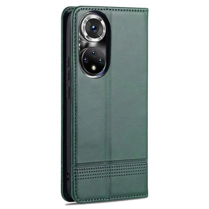 For Honor 50 Pro AZNS Magnetic Calf Texture Horizontal Flip Leather Case with Card Slots & Holder & Wallet(Dark Green) by AZNS
