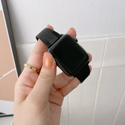 Small Waist Steel Watch Band For Apple Watch Series 9&8&7 41mm / SE 3&SE 2&6&SE&5&4 40mm / 3&2&1 38mm(Black) by bashfashion
