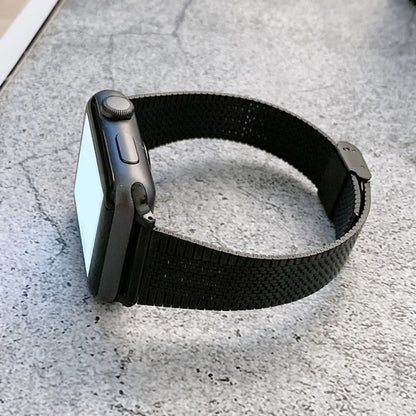 Small Waist Steel Watch Band For Apple Watch Ultra 49mm&Watch Ultra 2 49mm / Series 9&8&7 45mm / SE 3&SE 2&6&SE&5&4 44mm / 3&2&1 42mm(Black) by bashfashion