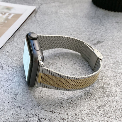 Small Waist Steel Watch Band For Apple Watch Ultra 49mm&Watch Ultra 2 49mm / Series 9&8&7 45mm / SE 3&SE 2&6&SE&5&4 44mm / 3&2&1 42mm(Silver Gold) by bashfashion