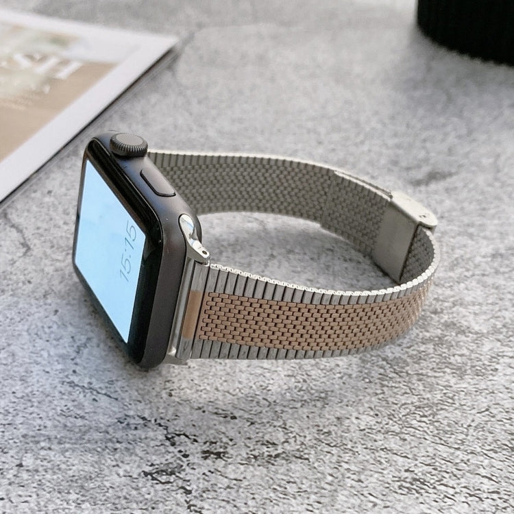 Small Waist Steel Watch Band For Apple Watch Ultra 49mm&Watch Ultra 2 49mm / Series 9&8&7 45mm / SE 3&SE 2&6&SE&5&4 44mm / 3&2&1 42mm(Silver Rose Gold) by bashfashion