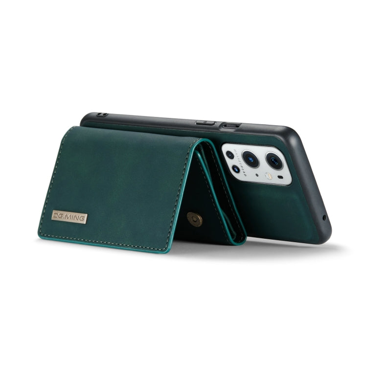 For OnePlus 9 Pro DG.MING M1 Series 3-Fold Multi Card Wallet Back Cover Shockproof Case with Holder Function(Green) by DG.MING