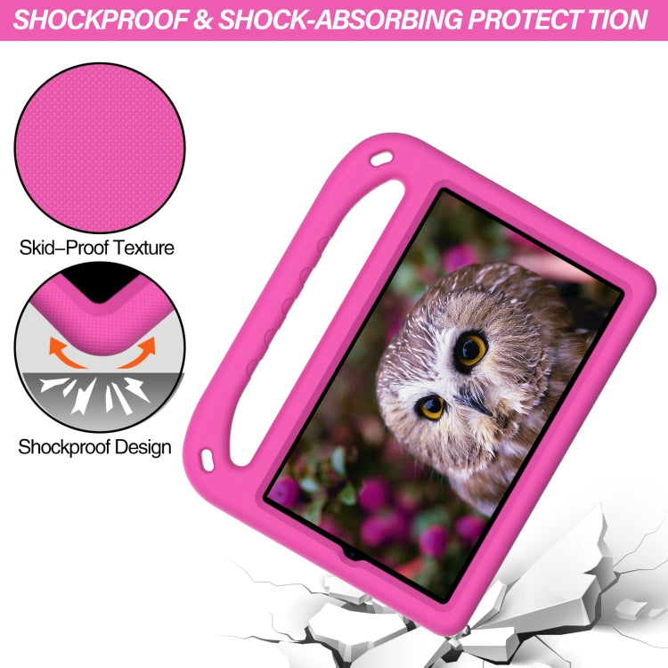 For Samsung Galaxy Tab A 8.4 2020 SM-T307U Handle Portable EVA Shockproof Anti Falling Protective Case with Triangle Holder(Rose Red) by bashfashion