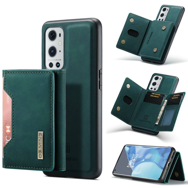 For OnePlus 9 Pro DG.MING M2 Series 3-Fold Multi Card Bag Back Cover Shockproof Case with Wallet & Holder Function(Green) by DG.MING
