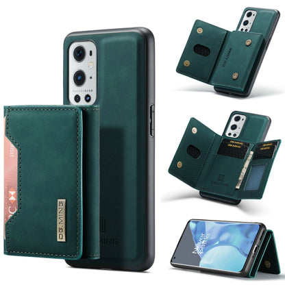 For OnePlus 9 Pro DG.MING M2 Series 3-Fold Multi Card Bag Back Cover Shockproof Case with Wallet & Holder Function(Green) by DG.MING