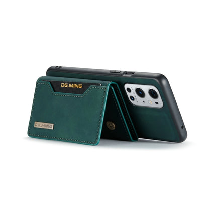 For OnePlus 9 Pro DG.MING M2 Series 3-Fold Multi Card Bag Back Cover Shockproof Case with Wallet & Holder Function(Green) by DG.MING