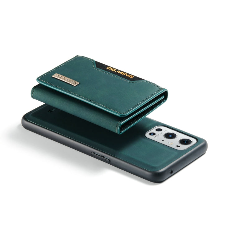 For OnePlus 9 Pro DG.MING M2 Series 3-Fold Multi Card Bag Back Cover Shockproof Case with Wallet & Holder Function(Green) by DG.MING