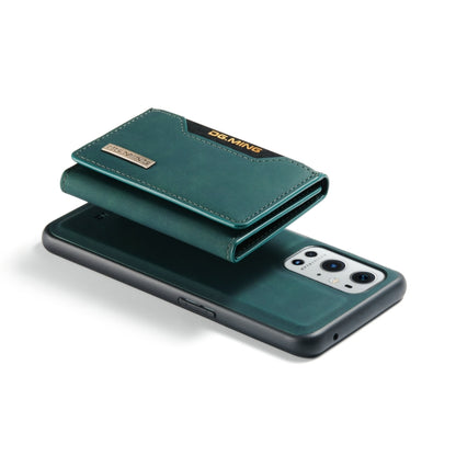 For OnePlus 9 Pro DG.MING M2 Series 3-Fold Multi Card Bag Back Cover Shockproof Case with Wallet & Holder Function(Green) by DG.MING