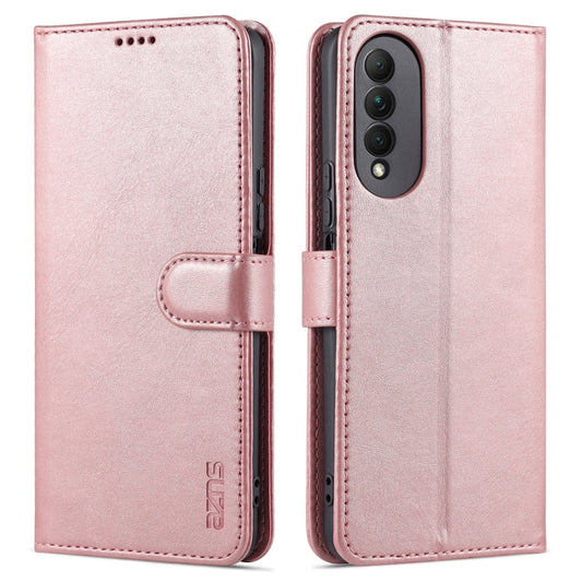 For Honor X20 SE AZNS Skin Feel Calf Texture Horizontal Flip Leather Case with Card Slots & Holder & Wallet(Rose Gold) by AZNS